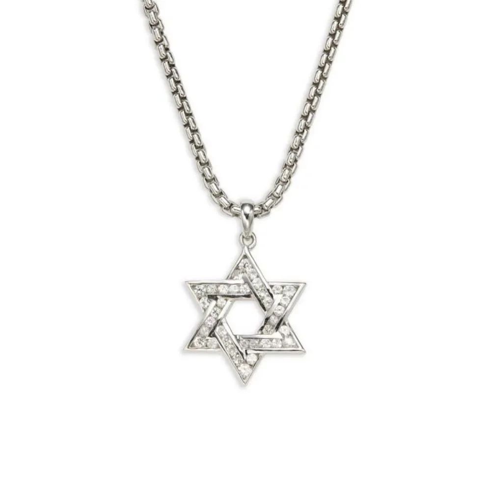Effy Sterling Silver Diamond Star Of David Pendant Necklace